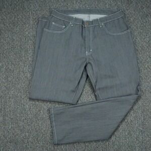 Blue Delta Jeans Mens 36x30 Blue Gray Custom Straight 5 Pocket Dark Wash Denim